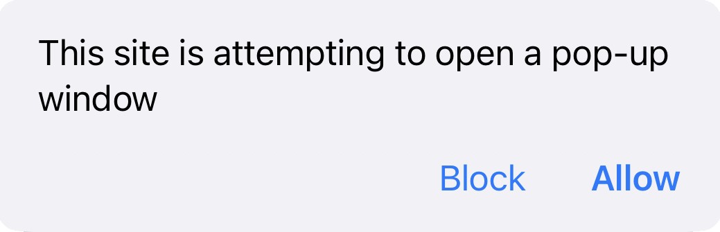 iPhone Pop-up Warning Message